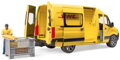 BRUDER 02670 Auto Mercedes-Benz Sprinter DHL set s řidičem a doplňky