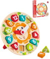 HAPE DŘEVO Puzzle vkládací hodiny 13 dílků 25cm *DŘEVĚNÉ HRAČKY*