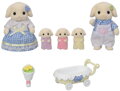 Sylvanian Families rodina Flora králíci s trojčaty set 5 figurek králičí rodinka