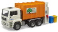 BRUDER 02772 Auto MAN TGA popeláři bílo-oranžové funkční model 1:16 plast