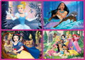 EDUCA Puzzle Disney princezny 4v1 (50,80,100,150 dílků)