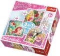 TREFL Puzzle Disney princezny s přáteli 3v1 (20,36,50 dílků)