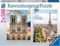 RAVENSBURGER Puzzle Návštěva Paříže 2x500 dílků