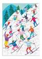 GALISON Puzzle Adventní kalendář: Veselé a třpytivé 12x80 dílků