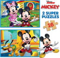 EDUCA Dřevěné puzzle Mickey a Minnie 2x16 dílků