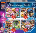 RAVENSBURGER Puzzle Tlapková patrola ve velkofilmu 4v1 (12, 16, 20, 24 dílků)