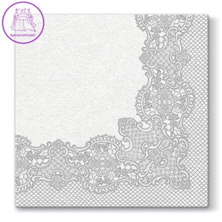 Ubrousky PAW AIRLAID L 40x40cm Royal Lace Silver