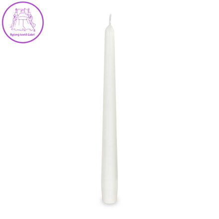 Svíčka kónická 245 mm, bílá (10 ks v bal.)