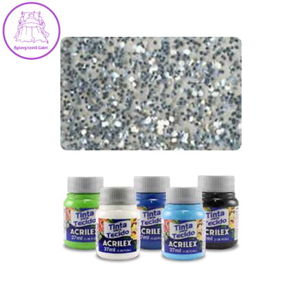 ACR Barva na textil 37ml, Glitter Silver