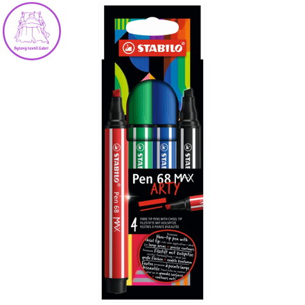 Fix vláknový STABILO Pen 68 MAX ARTY - sada 4 ks