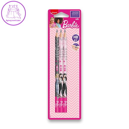 Bezdřevé grafitové tužky MAPED Barbie 6 ks