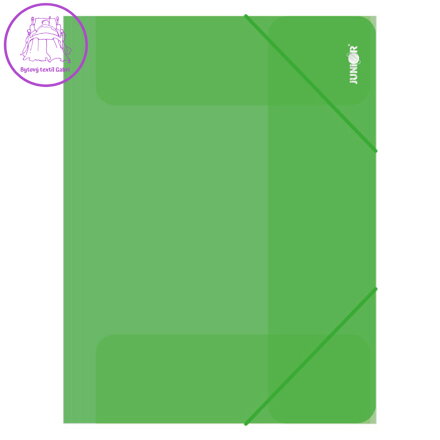 Zakládací mapa s gumičkou PP/A4, průhledná/zelená