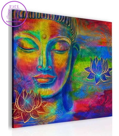 Abstraktní obraz barevný Buddha