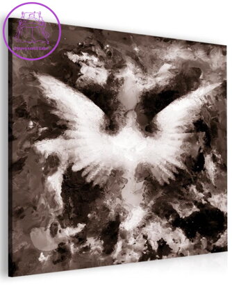 Abstraktní obraz andělská křídla - hnědý