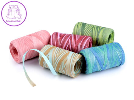 Lýko rafie k pletení tašek - přírodní multicolor, šíře 5-8 mm