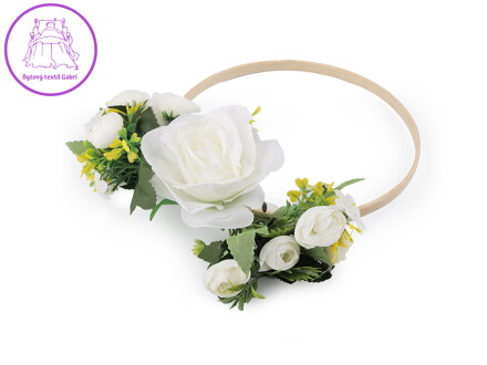 Svatební dekorace kruh s květy Ø19,5 cm