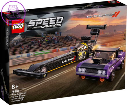 LEGO SPEED CHAMPIONS Mopar Dodge Dragster + Challenger 76904 STAVEBNICE