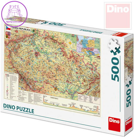 DINO Puzzle skládačka Mapa české republiky ČR 500 dílků 47x33cm