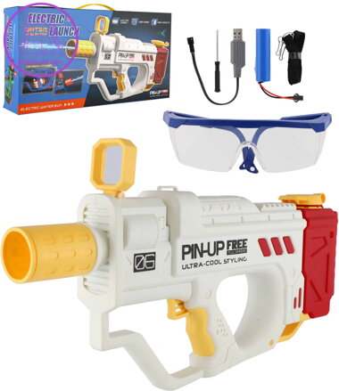 Pistole dětská set vodní blaster na vodu + ochranné brýle na baterie Zvuk USB