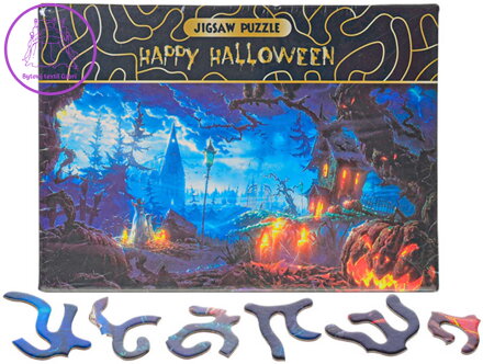 PUZZLE Happy Halloween Dýňová zahrada 75x50cm 468 dílků skládačka v krabici