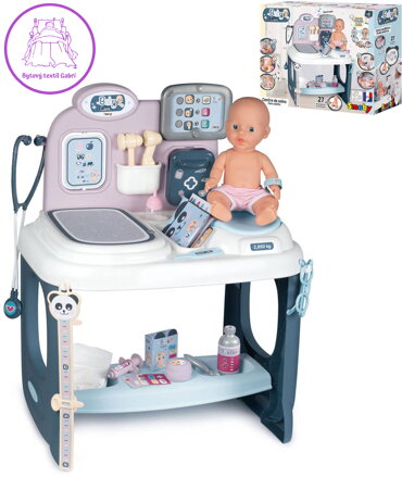 SMOBY Baby Care Centrum pediatrický dětský set s panenkou na baterie Světlo Zvuk