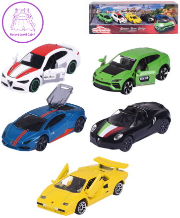 MAJORETTE Dreams Cars Italy dárkový set 5 kovových autíček italské značky v krabici