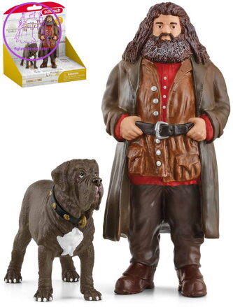 SCHLEICH Harry Potter set figurka poloobr Rubeus Hagrid + pes Tesák plast