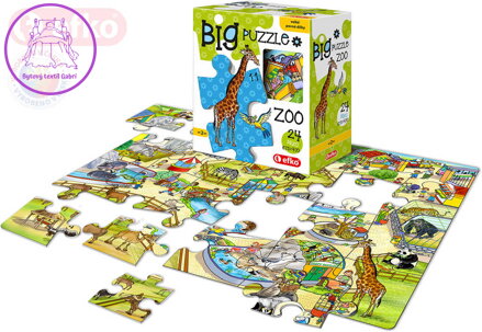 EFKO Baby Puzzle BIG V ZOO velké dílky skládačka set 24 dílků 68x47cm v krabici