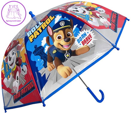 Deštník dětský Tlapková Patrola (Paw Patrol) 45x65cm manuální transparentní