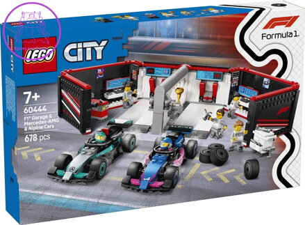 LEGO CITY Garáž F1 s vozy Mercedes-AMG a Alpine 60444 STAVEBNICE