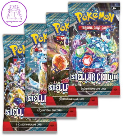 ADC Hra Pokémon TCG SV07 Stellar Crown booster set 10 karet v sáčku