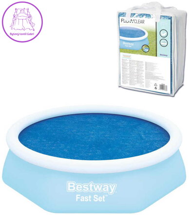 BESTWAY Solární plachta kruhová na bazén Fast Set 244cm modrá 58060