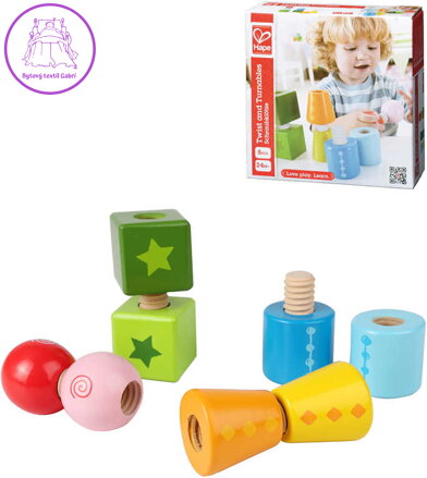 HAPE DŘEVO Baby tvary šroubovací *DŘEVĚNÉ HRAČKY*