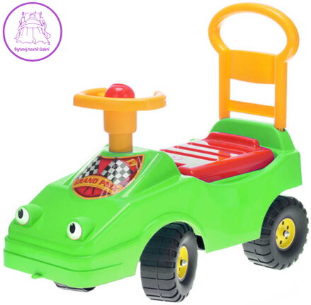 MAD Baby odrážedlo auto zelené s klaksonem 54cm odstrkovadlo s očima