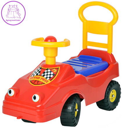 MAD Baby odrážedlo auto červené s klaksonem 54cm odstrkovadlo s očima