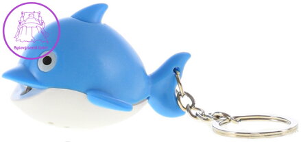 Přívěšek na klíče delfín dětská klíčenka na baterie Světlo Zvuk