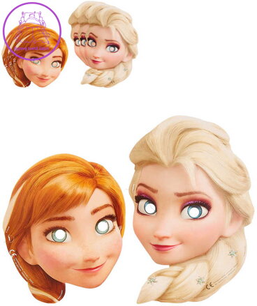 KARNEVAL Maska papírová Frozen set 6ks *KARNEVALOVÝ DOPLNĚK*