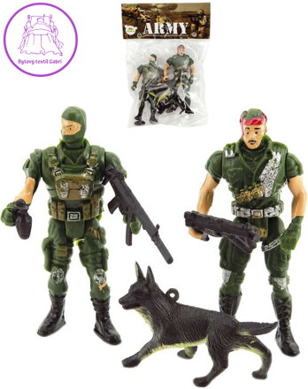 Vojáci army herní set 2 figurky vojenské s doplňky CZ design plast v sáčku