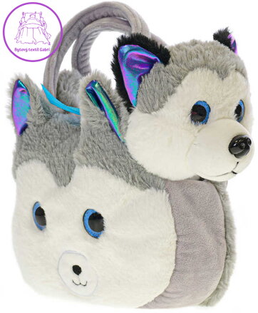 PLYŠ Pes Husky 20cm set s psí kabelkou *PLYŠOVÉ HRAČKY*