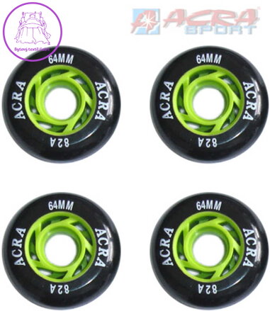 ACRA Náhradní kolečka k inline bruslím 64 x 24 mm CS05 set 4ks