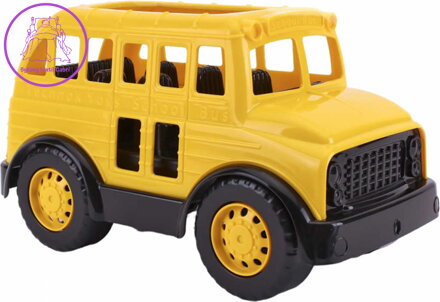 Auto baby žlutý tahací autobus 27cm plast