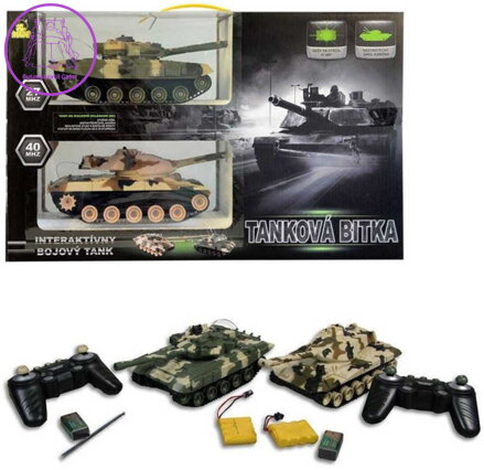 RC Tank 27cm 2ks s pojízdnými pásy na vysílačku na baterie Zvuk