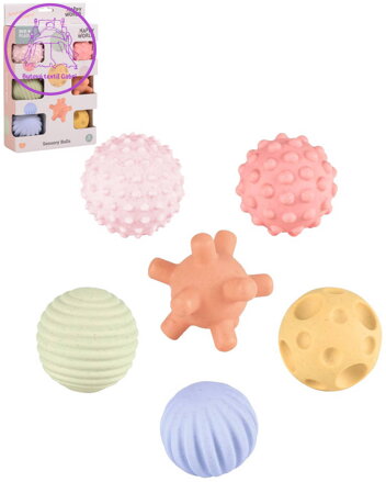 HAPPY WORLD Stimulační balónky baby senzorické míčky set 6ks pro miminko