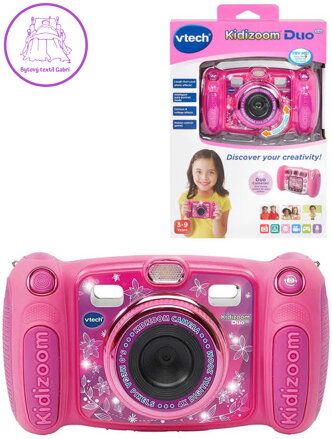 VTECH Kidizoom Duo dětský fotoaparát růžový s efekty na baterie Světlo Zvuk
