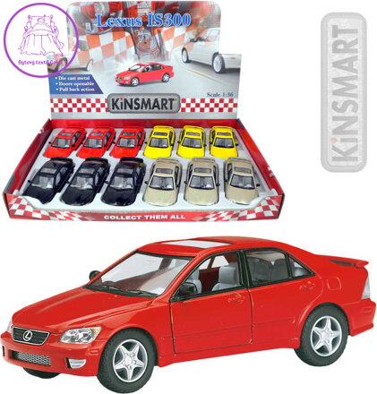 KINSMART Auto model 1:36 LEXUS IS300 kov PB 13cm 4 barvy