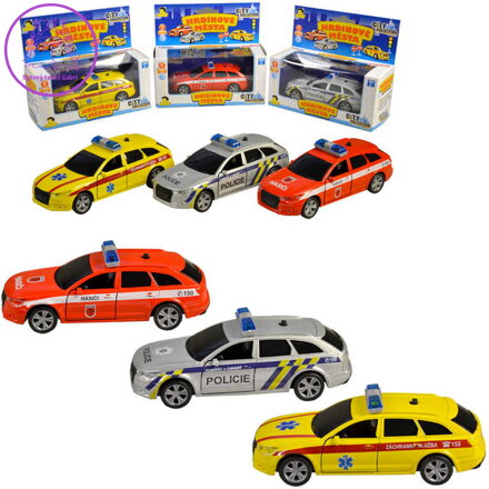 Auto City Collection záchranné složky zpětný chod 3 druhy Světlo Zvuk kov