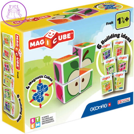 GEOMAG Magicube Ovoce baby obrázkové kostky magnetické 4ks