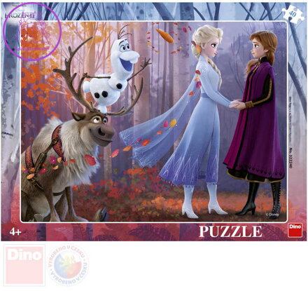 DINO Puzzle deskové 32x24cm Frozen 2 (Ledové Království) v rámečku 40 dílků