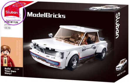 SLUBAN Model Bricks Auto klasický vůz 2002 277 dílků + 1 figurka STAVEBNICE