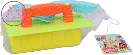 Pískový herní set zednická lžíce s hladítkem a formičkou na písek 2 barvy